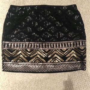 Express Sequin Mini Skirt